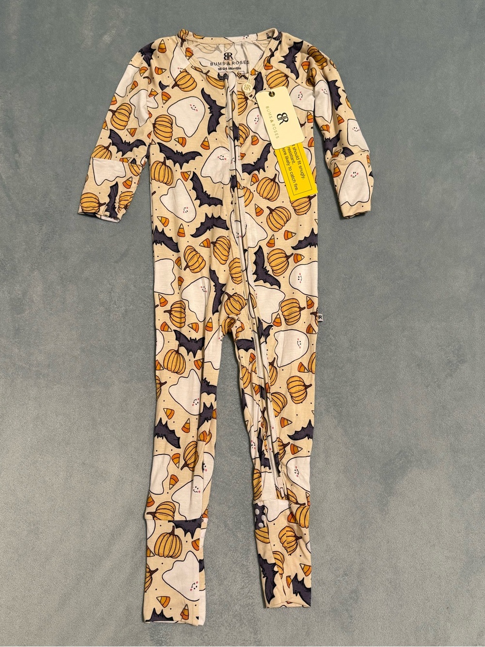 NWT Bums & Roses Halloween Ghost & Pumpkin Zippy 18-24 months